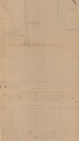 permis de construire n°1, Construction d'un garage Route Paris Alençon, (date de décision : 1934), (auteur du projet, architecte : MASINI (entrepreneur)).