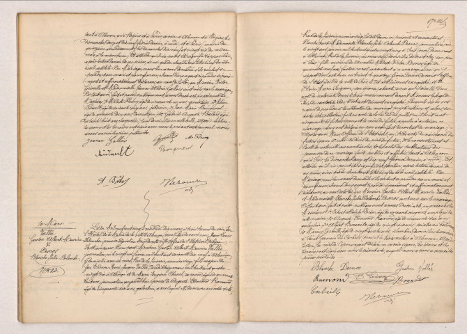 Acte de mariage de GIMELLE Victor et GALLOIS Jeanne André (8 mars 1905), acte de mariage de VALLÉE Gaston Albert Maurice et DESNOS Blanche Julie Colombe (10 mars 1905)