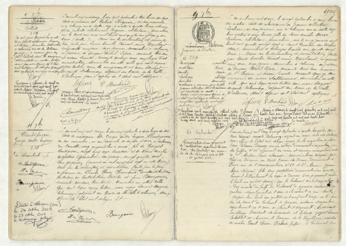 Acte de naissance de MARTIN Calixte (17 septembre 1912),acte de naissance de CLAUDEPIERRE Georges André Eugène (19 septembre 1912),acte de naissance de DELORME Jeanne Albertine (19 septembre 1912),transcription du jugement de rectification de ADIGARD DES GAUTRIES (20 septembre 1912).