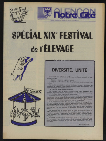 Alençon Notre Cité, journal des habitants de la Ville et des communes périphériques n°14, spécial XIXe festival de l'élevage (septembre 1978).