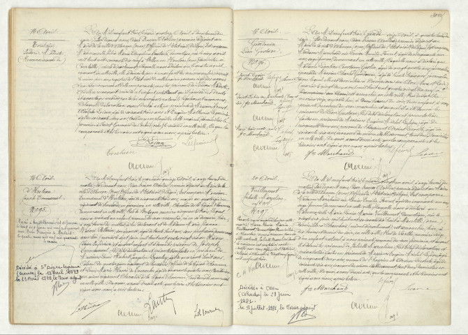 Reconnaissance de TOUTAIN Isidore Modeste (4 avril 1903),acte de naissance de D'HUTEAU Joseph Emmanuel (13 avril 1903),GONDOUIN Léon Gustave (16 avril 1903),VUILLERMONT Juliette Marceline (20 avril 1903).