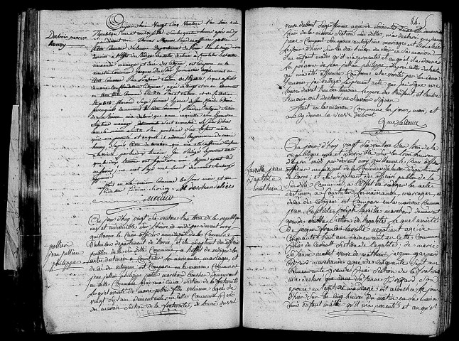 Acte de naissance de DUBOIS Marie Henri (14 mars 1795),acte de naissance de POTTIER Jean Julien Philippe (15 mars 1795),acte de naissance de LAVEILLE Jean Baptiste Mathieu (15 mars 1795).
