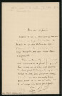 Lettre autographe signée de l'écrivain Alfred Edouard Touroude à l'acteur Adolphe Laferrière [7 mars 1870).