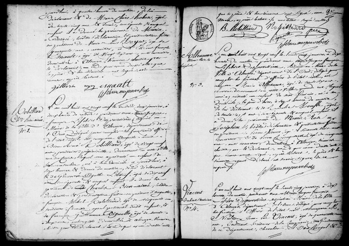 Registre des actes de naissance et adoption (1829).