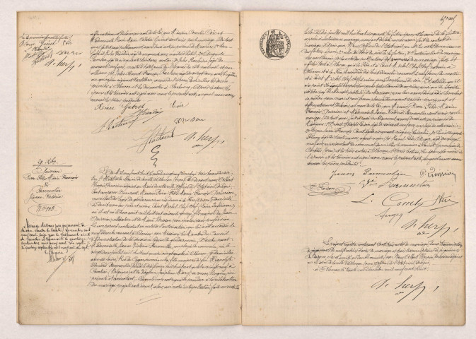 Acte de mariage de COÏC Corentin veuf de CHARLES et GUERET Renée Marie Célestine (28 Décembre 1908), QUIRRION Pierre Félix Marie François et PARMENTIER Jeanne Victoria (29 Décembre 1908).