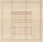 Lycée, reconstruction du bâtiment au fond de la cour d'Honneur, plan, coupe EFGH, (architecte L. Heureux) (18 mars 1881)