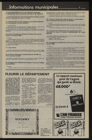 Alençon Notre Cité, journal d'information municipale et districale n°87 (mars 1986).