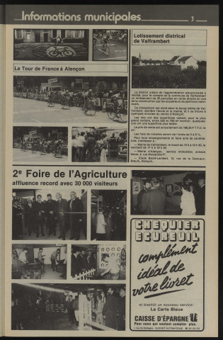 Alençon Notre Cité, journal d'information municipale et districale n°72 (octobre 1984).