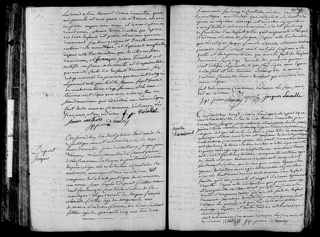 Acte de naissance de DUFRESNE Jean enfant naturel (6 février 1794),acte de naissance de DUFRESNE Pierre enfant naturel (6 février 1794),acte de naissance de DUPONT Jacques (5 février 1794),acte de naissance de BOUDONET Agathe (7 février 1794).