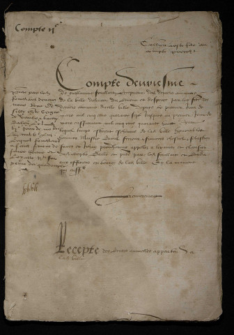 Comptes, état des finances (1548)