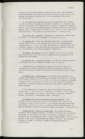 Finances, compte administratif 1968.