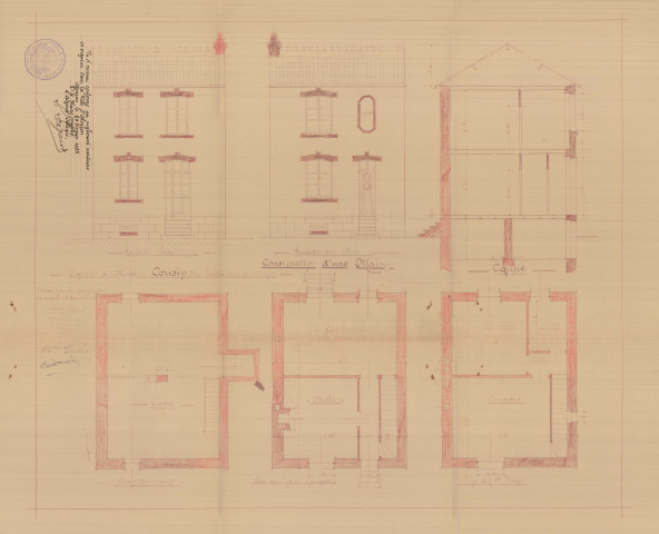 permis de construire n°4, Construction d'une maison d'habitation Rue Labillardière Alençon, (date de décision : 1933), (auteur du projet, architecte : LEGOUT Louis (expert métreur)).
