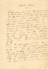 Réponse de Mme Descoutures, épouse de Reynold Descoutures (greffier de commerce à Alençon, fils de Louise Vallory ) à M. de Brébisson