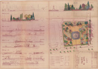 Square du Poilu, projet d'aménagement 2, plan (Services Techniques, 1/200, 22 octobre 1955, PC033) (119.5x83.5).