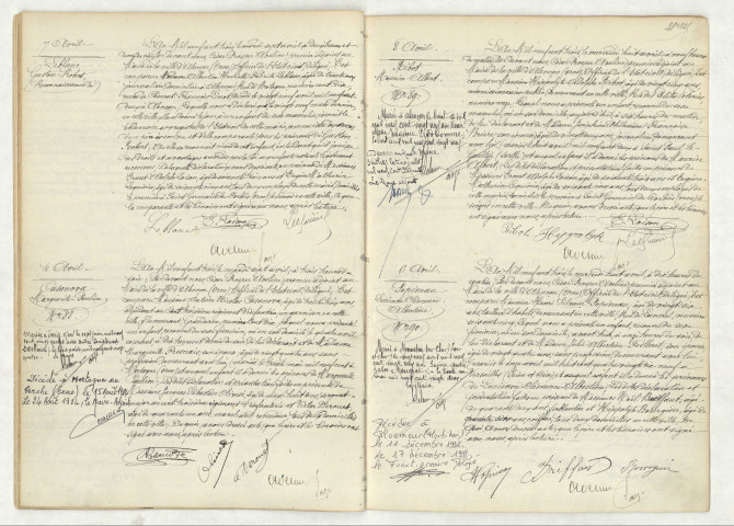 Reconnaissance de LEBLANC Gaston Robert (29 mars 1903),acte de naissance de CASANOVA Margueritte Pauline (4 avril 1903),RIBOT Maurice Albert (8 avril 1903),POPINEAU Lucienne Clémence Albertine (6 avril 1903).