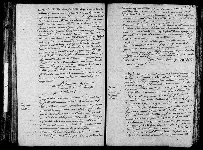 Acte de naissance de LETOURNEUR Horange (3 février 1794),acte de naissance de TURPIN Marie (4 février 1794),acte de naissance de DUFRESNE Jean enfant naturel (6 février 1794),acte de naissance de DUFRESNE Pierre enfant naturel (6 février 1794).