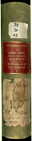 Registre des délibérations du conseil municipal (01 floréal an III/ 20 avril 1795- 02 ventôse an V/20 février 1797).