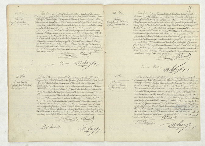 Reconnaissance de LACROIX Marcel Louis Jean (12 octobre 1909),reconnaissance de MOTSCHWILLER Edouard Joseph Octave (13 octobre 1909),reconnaissance de FOSSEY Marie Josèphe Thérèse (13 octobre 1909),reconnaissance de HERVE Marguerite Louise (15 octobre 1909)