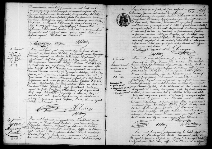 Registre des actes de naissance et adoption (1856).