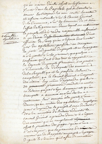 Pièce autographe signée par Claude Colombeau, « secrétaire greffier par intérim », Paris (21 octobre 1792).