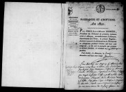 Registre des actes de naissance et adoption (1er janvier - 31 décembre 1821).
