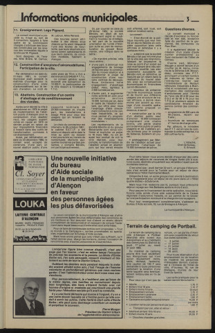 Alençon Notre Cité, journal d'information municipale et districale n°52 (juin 1982).
