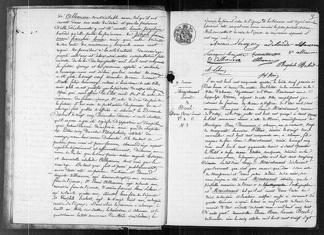 Registre des actes de mariage (1854).