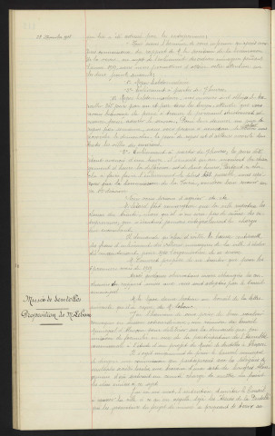 Enlèvement des boues de la ville, Mr PROVOST concessionnaire de l'enlèvement des boues de Courteille. Musée de dentelles, proposition de Mr LEBOUC
