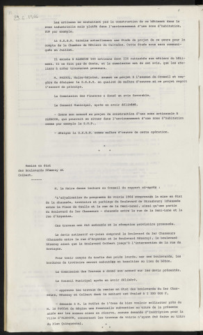 Projet de création d'une zone artisanale. Remise en état des boulevards Mézeray et Colbert, boulevards de Strasbourg entre place de Gaulle et rue de la Demi-Lune, boulevard 1er Chasseurs rue d'Argentan.
