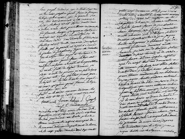 Acte de naissance de JACMET Joséphine (10 janvier 1794),acte de naissance de LAVILLE Marie Anne (12 janvier 1794).