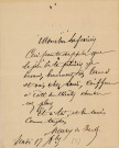 Lettre autographe signée de l'écrivain Henry de Kock à l'acteur Adolphe Delaferrière (17 décembre 1863).