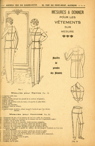 Grands Magasins du Gagne-Petit, publicité : agenda (1920) (2 exemplaires).