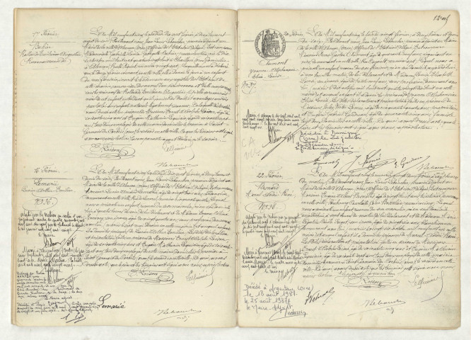 Reconnaissance de BAHIER Rollande Emilienne Augustine (16 février 1905),acte de naissance de LEMARIE Lucien Arthur Emilien (16 février 1905),acte de naissance de AUMONT Yvonne Alphonsine Elisa Louise (20 février 1905),acte de naissance de BESNARD Marcel André René (22 février 1905).