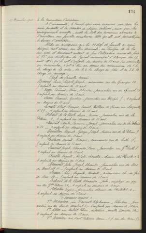 Assistance aux familles nombreuses, loi du 14 juillet 1913 admissions