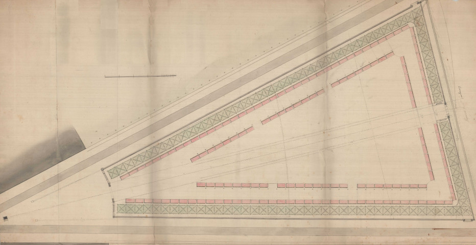 Plan du Champ de Foire, (30 octobre 1821) (Delarue PierreFélix, ech 1/500).