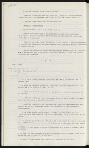 S.E.M.P.A. Société d'Economie Mixte de la Périphérie d'Alençon, nouvelles dénominations de cette société, S.E.M.D.O. Société d'Economie Mixte du Département de l'Orne, modification des statuts. Hôtel Libert, étude d'aménagement et de restauration de cet hôtel, désignation d'un architecte.
