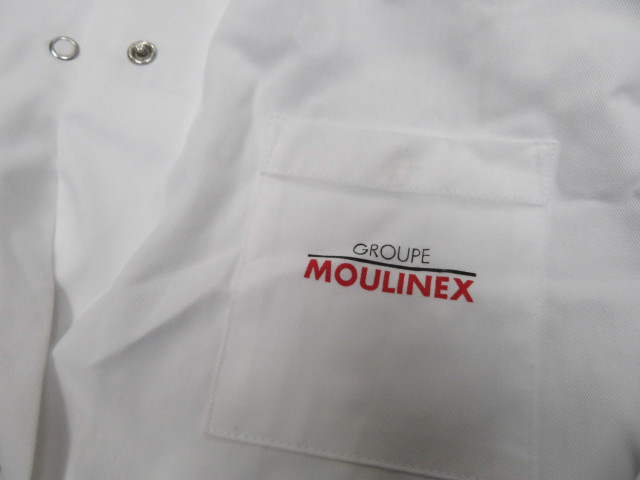 Blouse de travail Moulinex blanche (coton), Alençon Moulinex, don de l'association Moulinex Jean Mantelet.