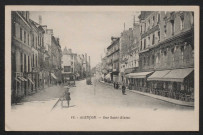 Alençon (Orne), La Rue Saint-Blaise, carte postale ancienne noir et blanc, G. Artaud éditeur, Nantes, (Date d'utilisation : 23 octobre 1932), (14x9), AMA.