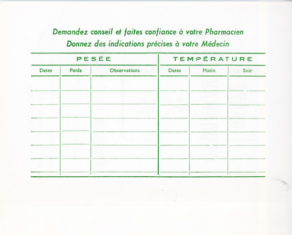 Pochette "Garde ordonnances - Pharmacie Raoul Pesche, Madeleine Pesche, successeur".