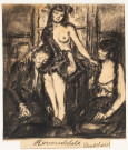 Réversibilité (Baudelaire), fusain, Louise Jeanne Aimée Hervieu, (23cm x 19.5cm), titré en bas au centre, collection Bismuth-Etcheverry, acquisition 2024, AMA.