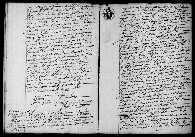 Registre des actes de mariage et divorce (1816).