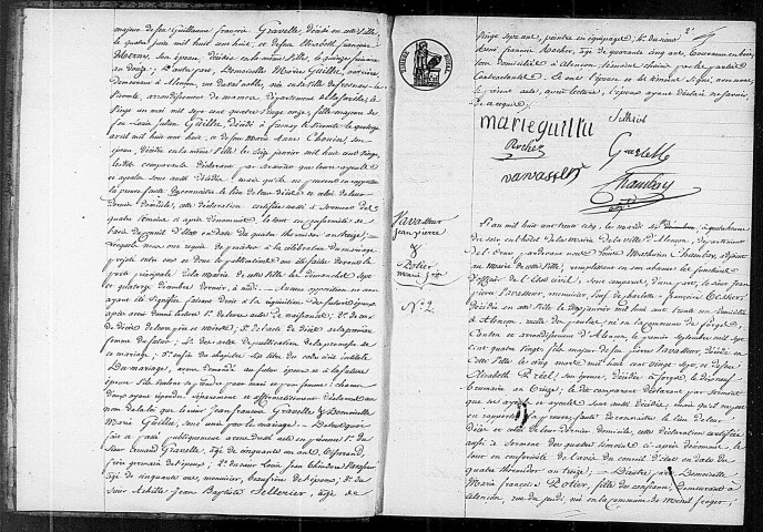 Registre des actes de mariage (1835).