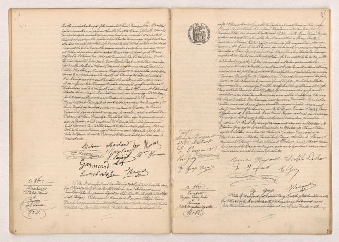 Acte de mariage de HINOUX Léon Joseph et MARCHAND Léontine Louise Angèle (05 Octobre 1907), DESCHAMPS Adolphe Louis et PAYSAN Marie Louise (05 Octobre 1907), TOUCHARD Eugène Léon Jules et SAUVAGE Juliette Augustine Agathe (12 Octobre 1907).