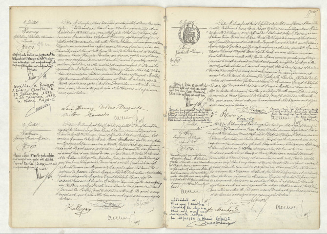 Acte de naissance de HAMERY Madeleine Léontine Clémence Louise (2 juillet 1903),HALLEREAU Jeanne Renée Marie (4 juillet 1903),PARIS Gabrielle Louise (5 juillet 1903),GRESLIER Suzanne Modeste (7 juillet 1903).