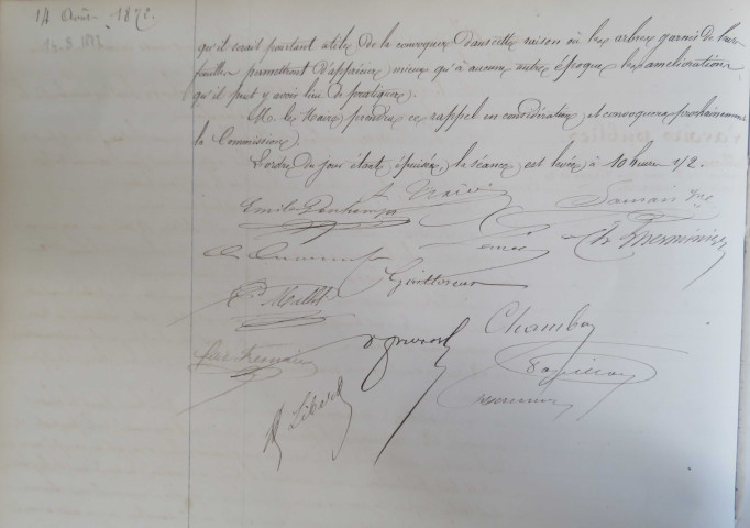 Les Promenades publiques d'Alençon, projet d'aménagement : délibérations (22 août 1872).