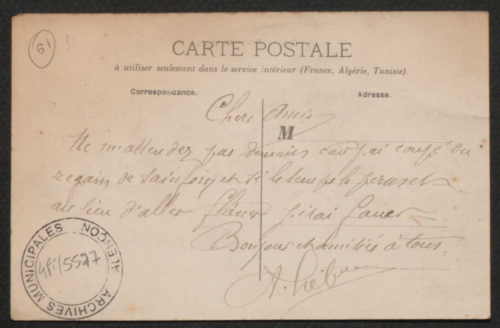 Cuissai (Orne), entrée du bourg, carte postale ancienne noir et blanc, sd, (14x9), acquisition 2021, AMA.