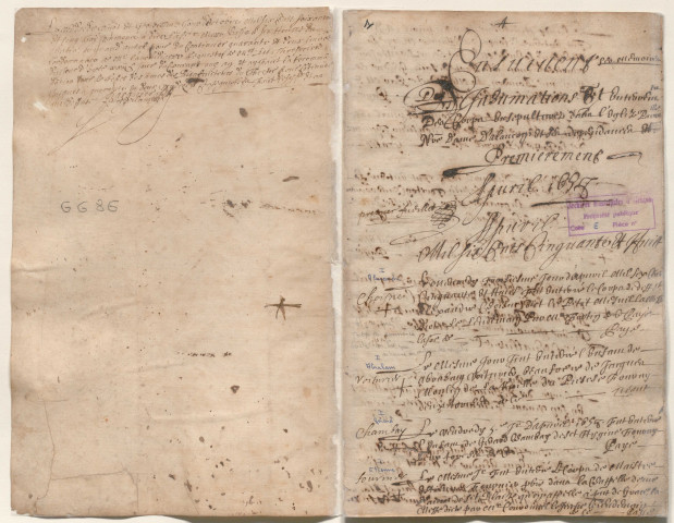 Paroisse Notre-Dame, registre des inhumations (3 avril 1658 - 13 juillet 1669).