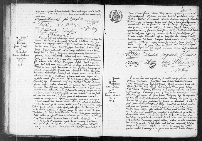 Registre des actes de mariage (1861).