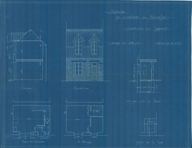 permis de construire n°12, Construction d'une maison d'habitation Rue de Bretagne Alençon, (date de décision : 22/03/1929), (auteur du projet, architecte : SOIVE Armand).