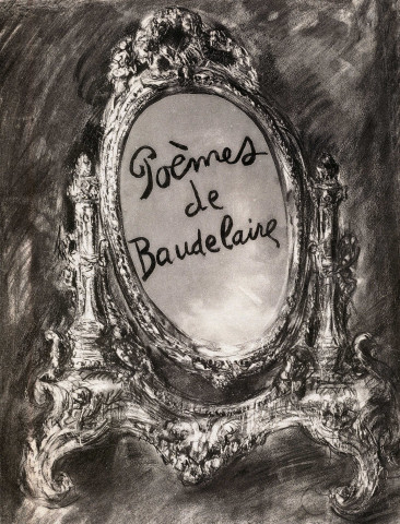 Charles Baudelaire, Louise Hervieu, poèmes avec Suite complète et illustrations inédites tirées sur Malacca (pour les 40 premiers volumes) 1946, édition limitée numérotée 16 /300, Paris, Prétextes, Rue des Saint-Pères, 105p, (30x24cm) avec étui, papier vélin blanc de Lana. In-4 en feuilles sous couverture rempliée pleinement illustrée, coffret cartonné avec stries blanches et titre en rouge sur le dos; titre en blanc sur le premier plat orné également de stries blanches (boitage d'éditeur).Boitage: Frottements, usure d'usage (sans gravité) sur coins, mors un peu fendus (sans gravité), boitage un peu sali par l'usage (sans gravité). Broché: Frottements d'usage légers sans conséquence. Intérieur correct titre en rouge et noir . Complet de la suite sur Malacca (19 gravures) à laquelle on a joint 4 tirages originaux non retenus. 4 Dessins inédits qui n'ont pas été retenus dans l'édition commercialisée.